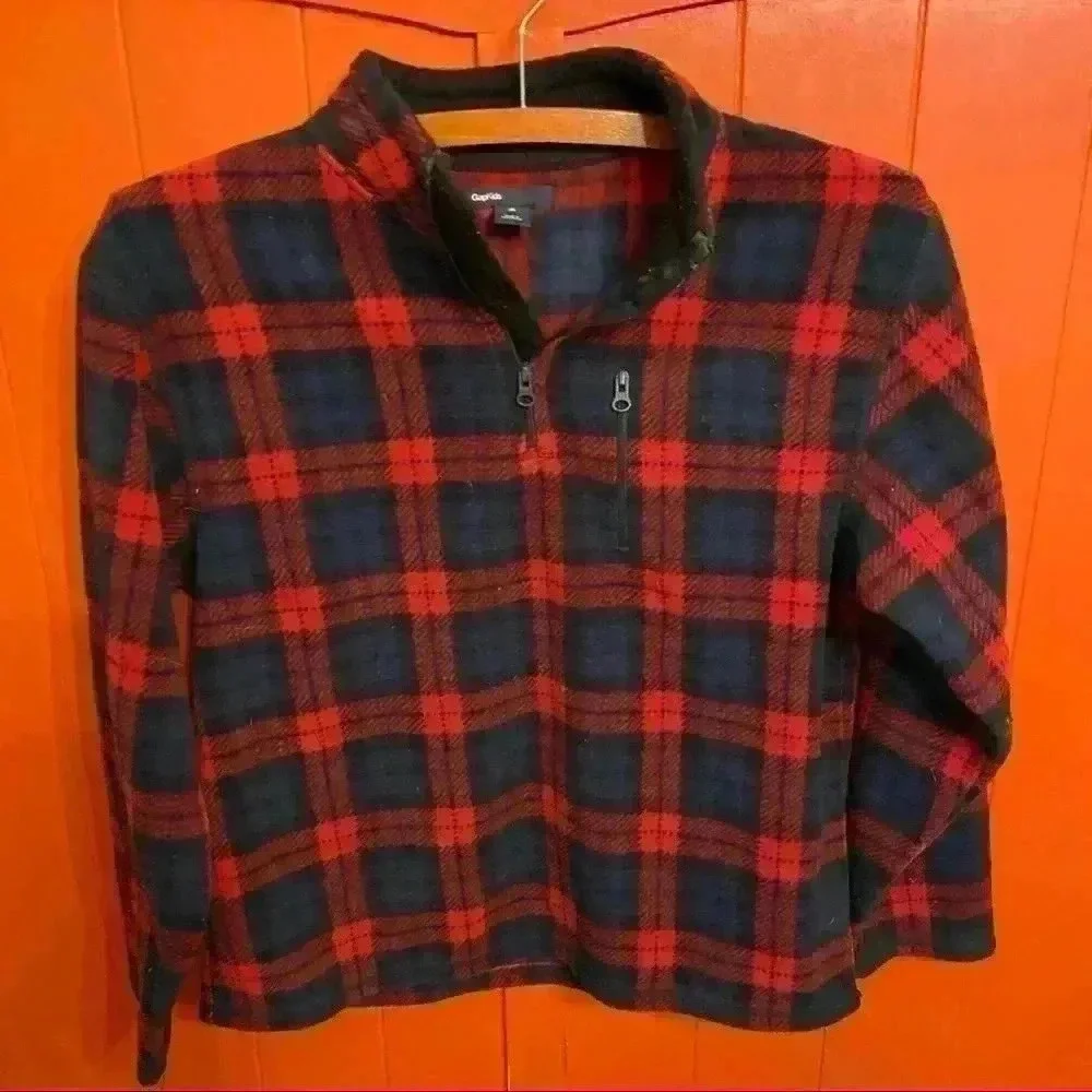Gap plaid fleece kids M size 8